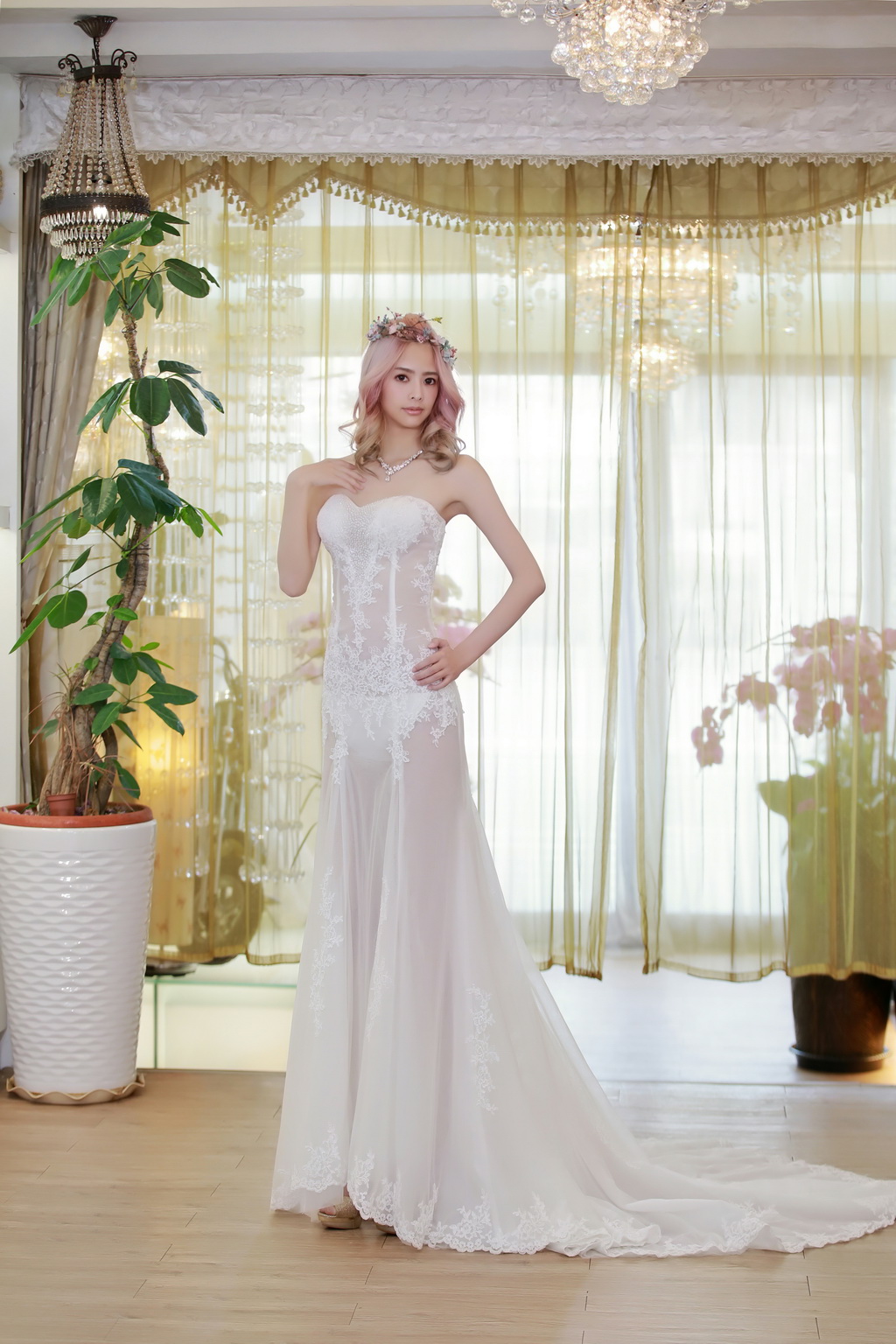 金色魚尾媽媽禮服